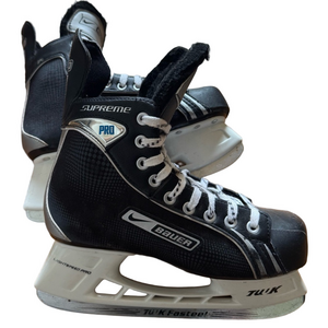 Bauer Supreme Pro Black White Hockey Ice Skates Youth 6R
